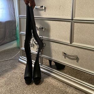 Pleaser  knee length exotic dance wear heels